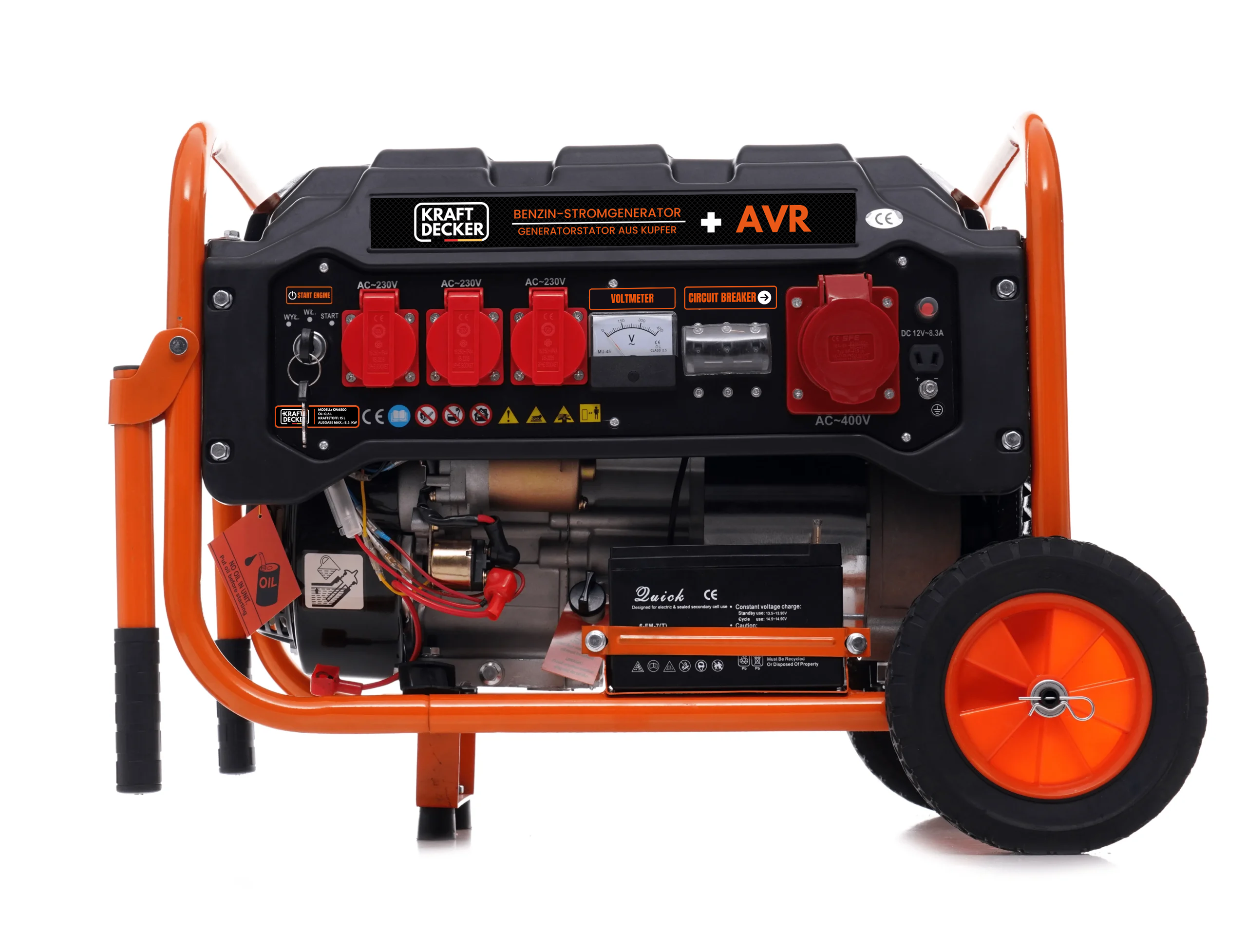 4 Groupe Électrogène Essence 8,5kW 8500W AVR Insonorisé – Image 1